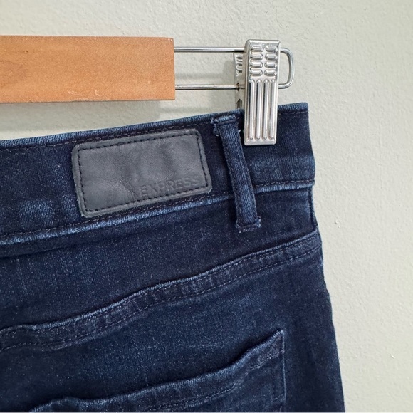 Express Dark Wash Slim Flare Short Jeans - Picture 7 of 9